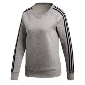 ADIDAS Cotton Fleece Womens Striped Crew Neck Sweatshirt Large
